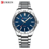 Men's Leisure Metal Case Stainless Steel Band Round Dial Quartz Watch