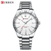 Men's Leisure Metal Case Stainless Steel Band Round Dial Quartz Watch
