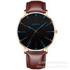 Men's Leisure Quartz Ultrathin Watch With Alloy Case Imitation Leather Strap And Stainless Steel Clasp Round Dial