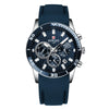 Men's Leisure Quartz Watch With Alloy Case Silicone Strap Round Dial And Spiral Crown
