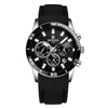 Men's Leisure Quartz Watch With Alloy Case Silicone Strap Round Dial And Spiral Crown