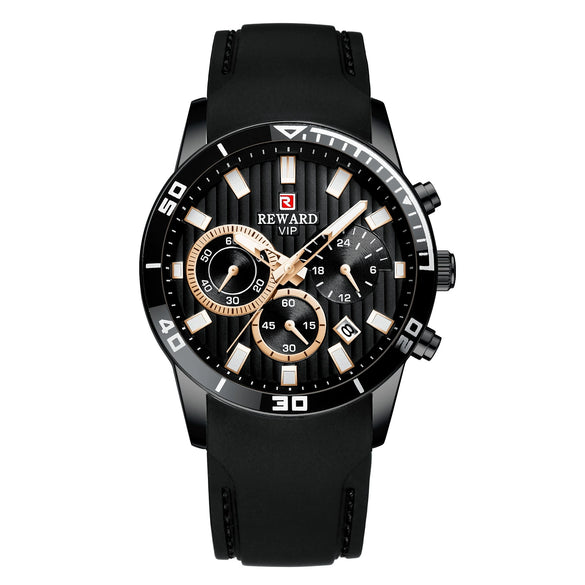 Men's Leisure Quartz Watch With Alloy Case Silicone Strap Round Dial And Spiral Crown