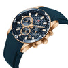 Men's Leisure Quartz Watch With Alloy Case Silicone Strap Round Dial And Spiral Crown