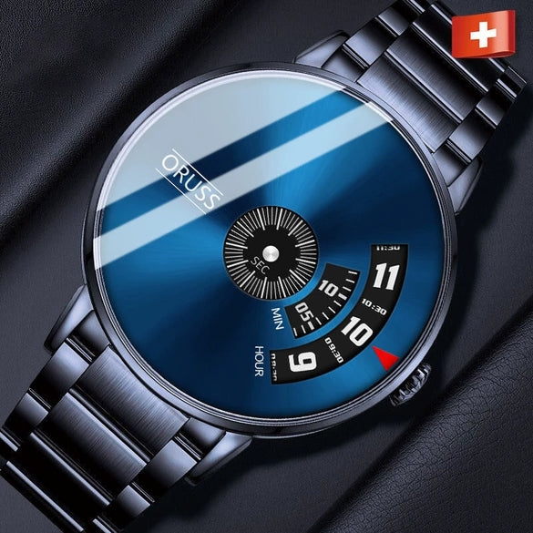 Men's Leisure Quartz Watches Stainless Steel Case And Strap Round Dial Waterproof