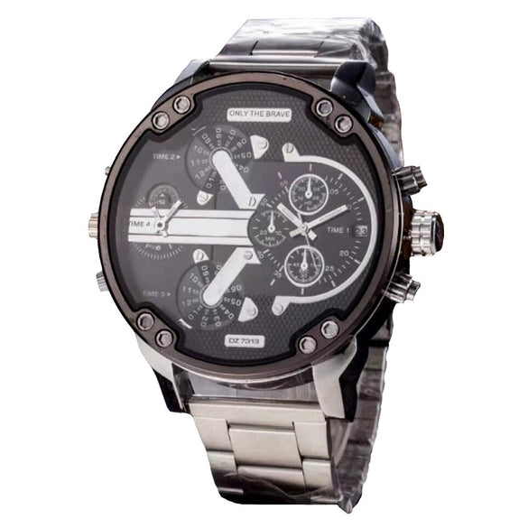Men's Leisure Stainless Steel And Alloy Quartz Round Dial Watch