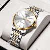 Men's Leisure Style Stainless Steel Ultrathin Round Dial Waterproof Quartz Wristwatch
