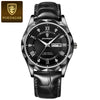 Men's Leisure Waterproof Quartz Watch With Alloy Case Genuine Leather Strap And Stainless Steel Buckle Round Dial