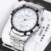 Men's Luminous Waterproof Automatic Non Mechanical Watch With Fine Steel Belt And Round Dial
