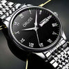Men's Luminous Waterproof Automatic Non Mechanical Watch With Fine Steel Belt And Round Dial