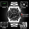 Men's Luminous Waterproof Automatic Non Mechanical Watch With Fine Steel Belt And Round Dial