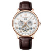 Men's Luxury Automatic Mechanical Watch With Alloy Case Genuine Leather Strap And Mineral Strengthened Glass Mirror