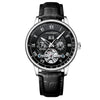 Men's Luxury Automatic Mechanical Watch With Alloy Case Genuine Leather Strap And Mineral Strengthened Glass Mirror