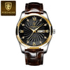 Men's Luxury Fashion Waterproof Luminous Quartz Watch Alloy Case Genuine Leather Strap Round Dial Mineral Reinforced Glass Mirror
