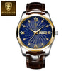 Men's Luxury Fashion Waterproof Luminous Quartz Watch Alloy Case Genuine Leather Strap Round Dial Mineral Reinforced Glass Mirror