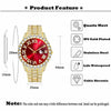 Men's Luxury Quartz Watch And Cuban Bracelet Set With Diamond Accent Round Dial Alloy Strap And Stainless Steel Clasp