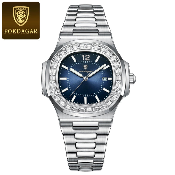 Men's Luxury Ultrathin Quartz Watch Business Style Alloy Case Sapphire Glass Mirror Square Dial