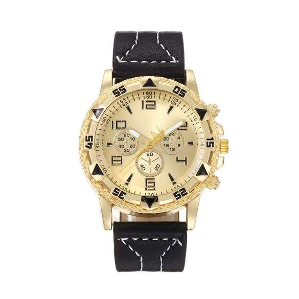 Men's Metal Alloy Stainless Steel Fashion Business Round Digital Quartz Wrist Watch