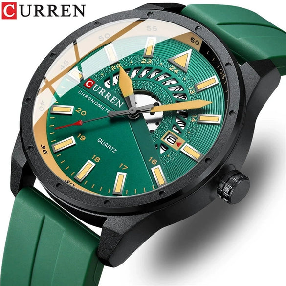 Men's Metal And Plastic Leisure Sports Watch With Round Dial And Quartz Movement