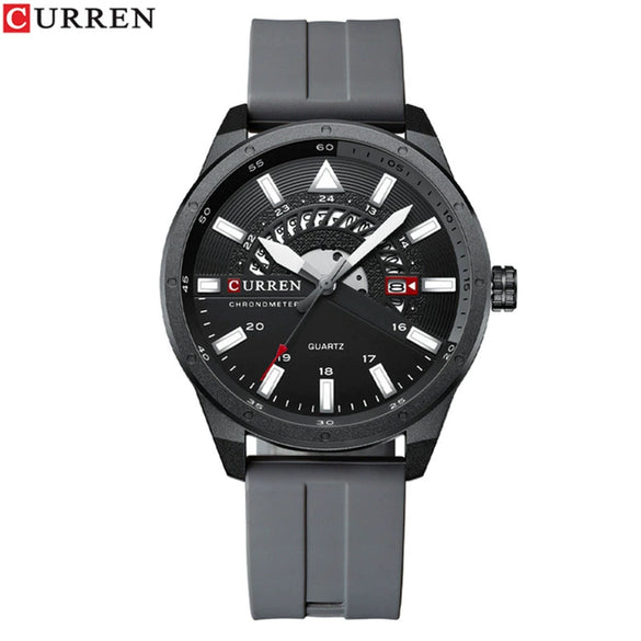 Men's Metal And Plastic Leisure Sports Watch With Round Dial And Quartz Movement