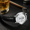 Men's Metal And Pu Quartz Watch With Round Dial Business Style