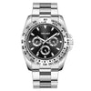 Men's Metal And Stainless Steel Band Fashion Round Dial Luminous Quartz Watch
