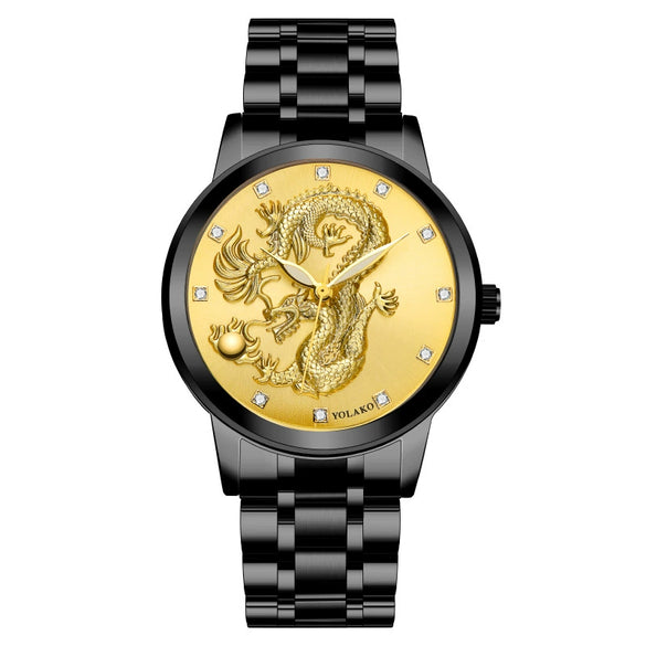 Men's Metal Band Quartz Watch Round Dial Waterproof Fashion Style
