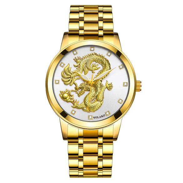 Men's Metal Band Quartz Watch Round Dial Waterproof Fashion Style