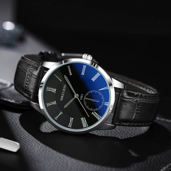 Men's Metal Belt Fashionable Pointer Watches With Round Dial