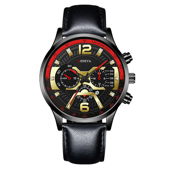 Men's Metal Belt Quartz Watch With Round Dial Fashion Trend Luminous
