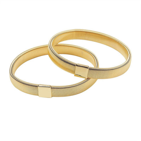 Men's Metal Elastic Arm Ring Bracelet Geometric Electroplated