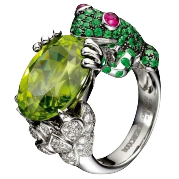 Men's Metal Frog Ring With Animal Pattern And Electroplating Treatment Fashion Style