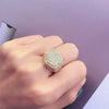 Men's Metal Geometric Masonic Totem Ring Electroplated