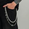 Men's Metal Handmade Hiphop Niche Waist Chain With Cross Crown Roman Numerals Pattern
