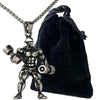 Men's Metal Jewelry Fitness Pendant With Cartoon Characters And Electroplating Treatment On Pearl Chain