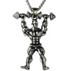 Men's Metal Jewelry Fitness Pendant With Cartoon Characters And Electroplating Treatment On Pearl Chain