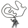 Men's Metal Jewelry Fitness Pendant With Cartoon Characters And Electroplating Treatment On Pearl Chain