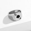 Men's Metal Letter Ring Retro Style Dripping Oil Process