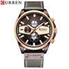 Men's Metal Waterproof Leisure Watch With Round Dial And Imitation Leather Strap