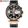 Men's Metal Waterproof Leisure Watch With Round Dial And Imitation Leather Strap