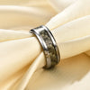 Men's Minimalist Geometric Wave Pattern Wood Grain Electroplated Tungsten Steel Ring