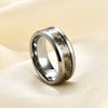 Men's Minimalist Geometric Wave Pattern Wood Grain Electroplated Tungsten Steel Ring