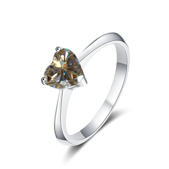 Men's Moissanite Sterling Silver Ring With Round Shape