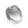 Men's Motorcycle Jewelry Stainless Steel Old Retro Boiled Black Heartshaped Ring Apply Oil
