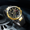 Men's Multifunction Chronograph Waterproof Electronic Watch Zinc Alloy Case Plastic Strap Round Dial Geometric Style