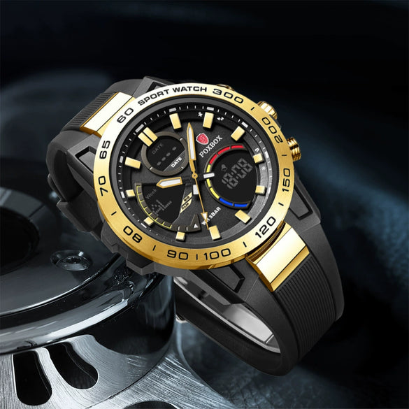 Men's Multifunction Chronograph Waterproof Electronic Watch Zinc Alloy Case Plastic Strap Round Dial Geometric Style