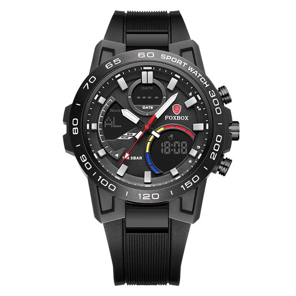 Men's Multifunction Chronograph Waterproof Electronic Watch Zinc Alloy Case Plastic Strap Round Dial Geometric Style