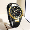 Men's Multifunction Chronograph Waterproof Electronic Watch Zinc Alloy Case Plastic Strap Round Dial Geometric Style