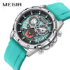 Men's Multifunction Luminous Calendar Watch Clown Style Alloy Case Silicone Strap