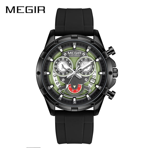 Men's Multifunction Luminous Calendar Watch Clown Style Alloy Case Silicone Strap