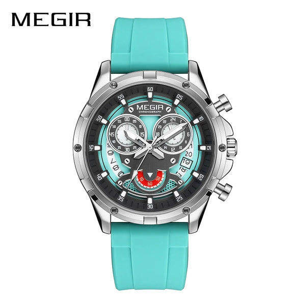 Men's Multifunction Luminous Calendar Watch Clown Style Alloy Case Silicone Strap